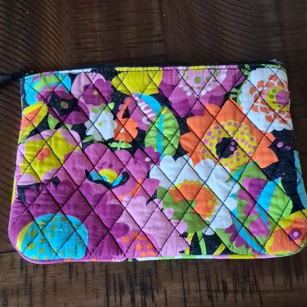 Vera Bradley Vibrant Floral Quilted  Make Up Clutch